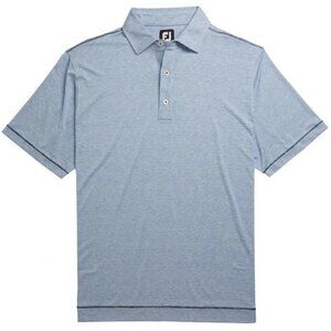 Footjoy Lisle Space Dye Microstripe Self Collar Golf Polo Royal/White Size XL